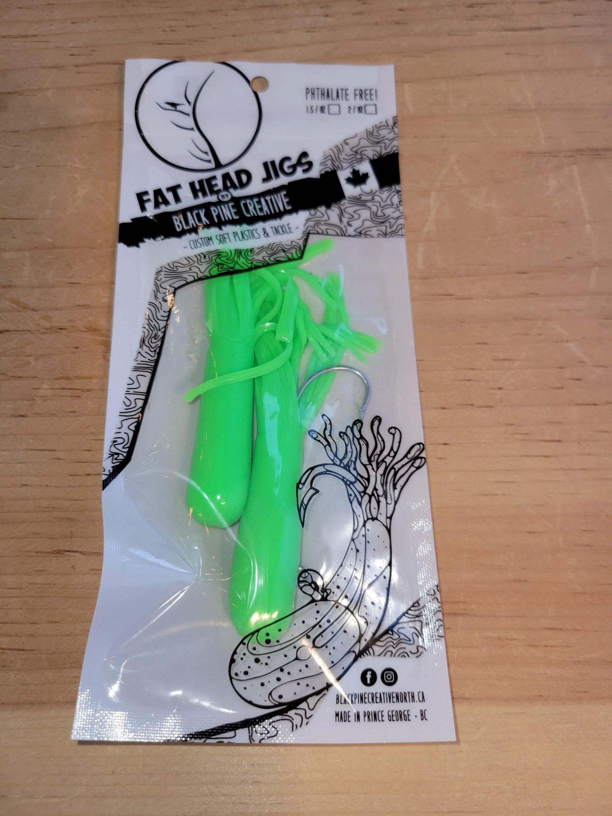 Black Pine 4" Tubes 2/pk - Chartreuse Green