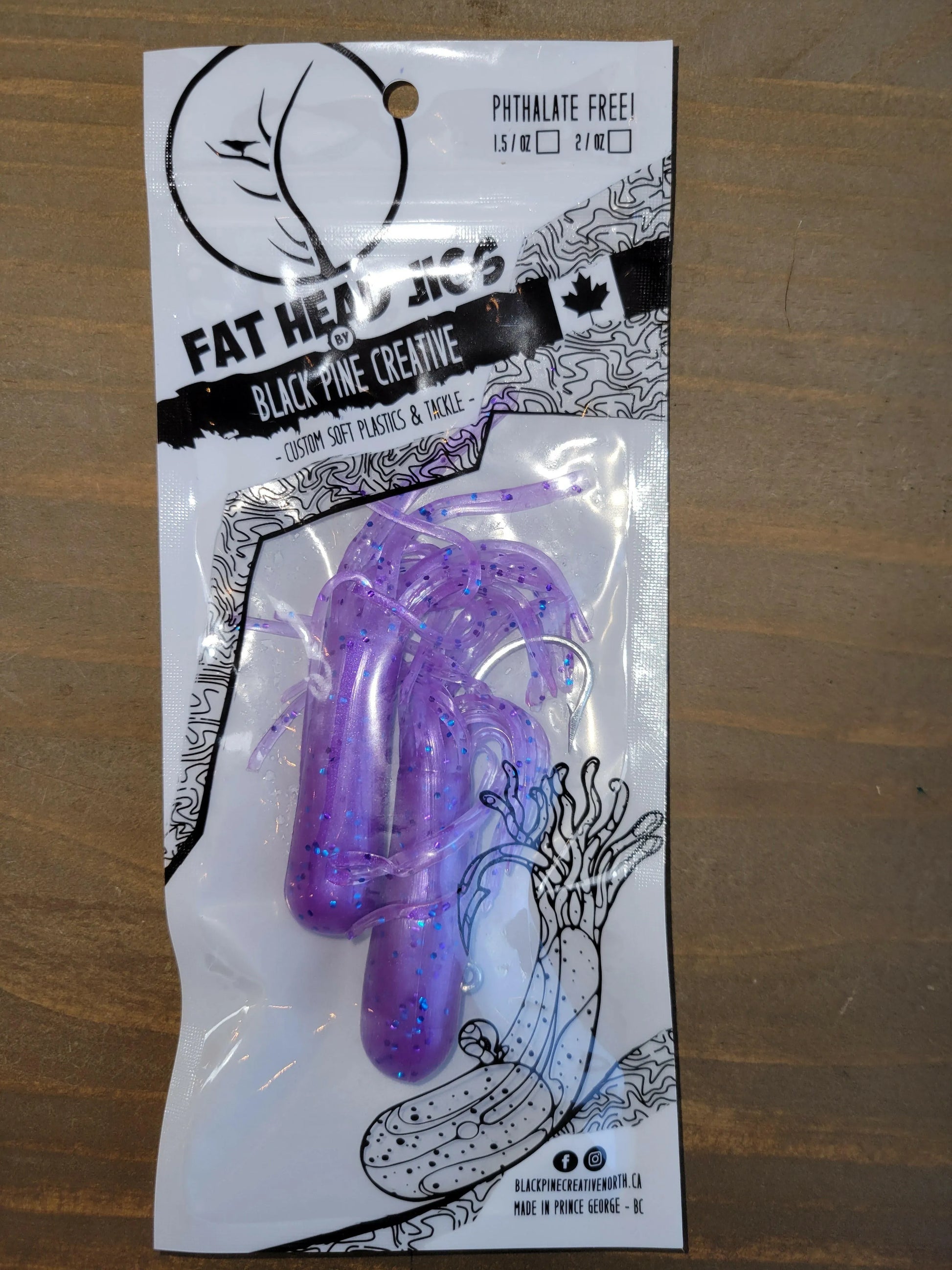 Black Pine 4" Tubes 2/pk - Purple w/Flecks