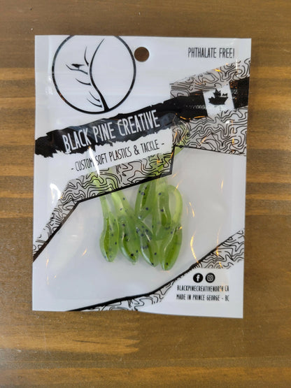 Black Pine Creative 1-1/2" Basic Minnow 6/pk - Green w/Flecks