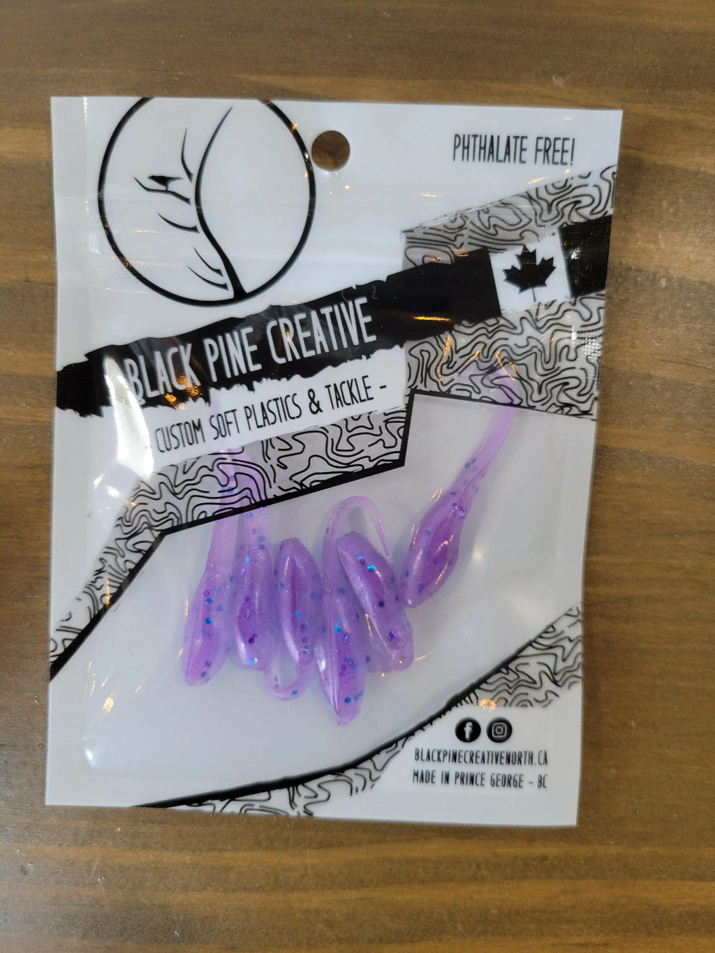 Black Pine Creative 1-1/2" Basic Minnow 6/pk - Purple w/Flecks