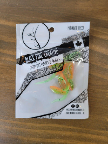 Black Pine Creative 1-1/2" Basic Minnow 6/pk - Lime Creamsicle (Orange/Lime)