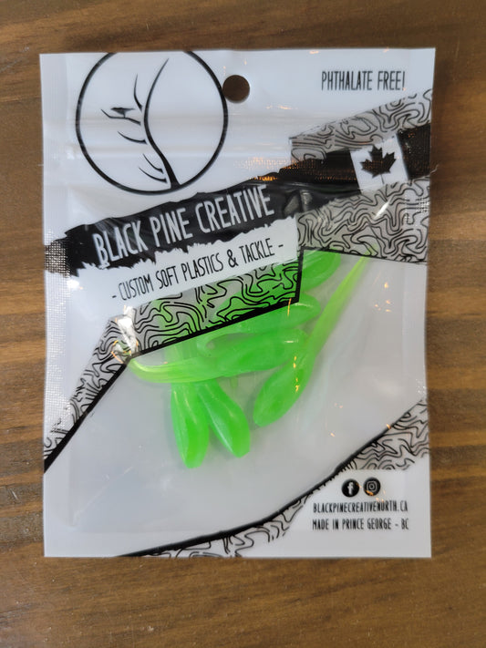 Black Pine Creative 1-1/2" Basic Minnow 6/pk - Lime Green