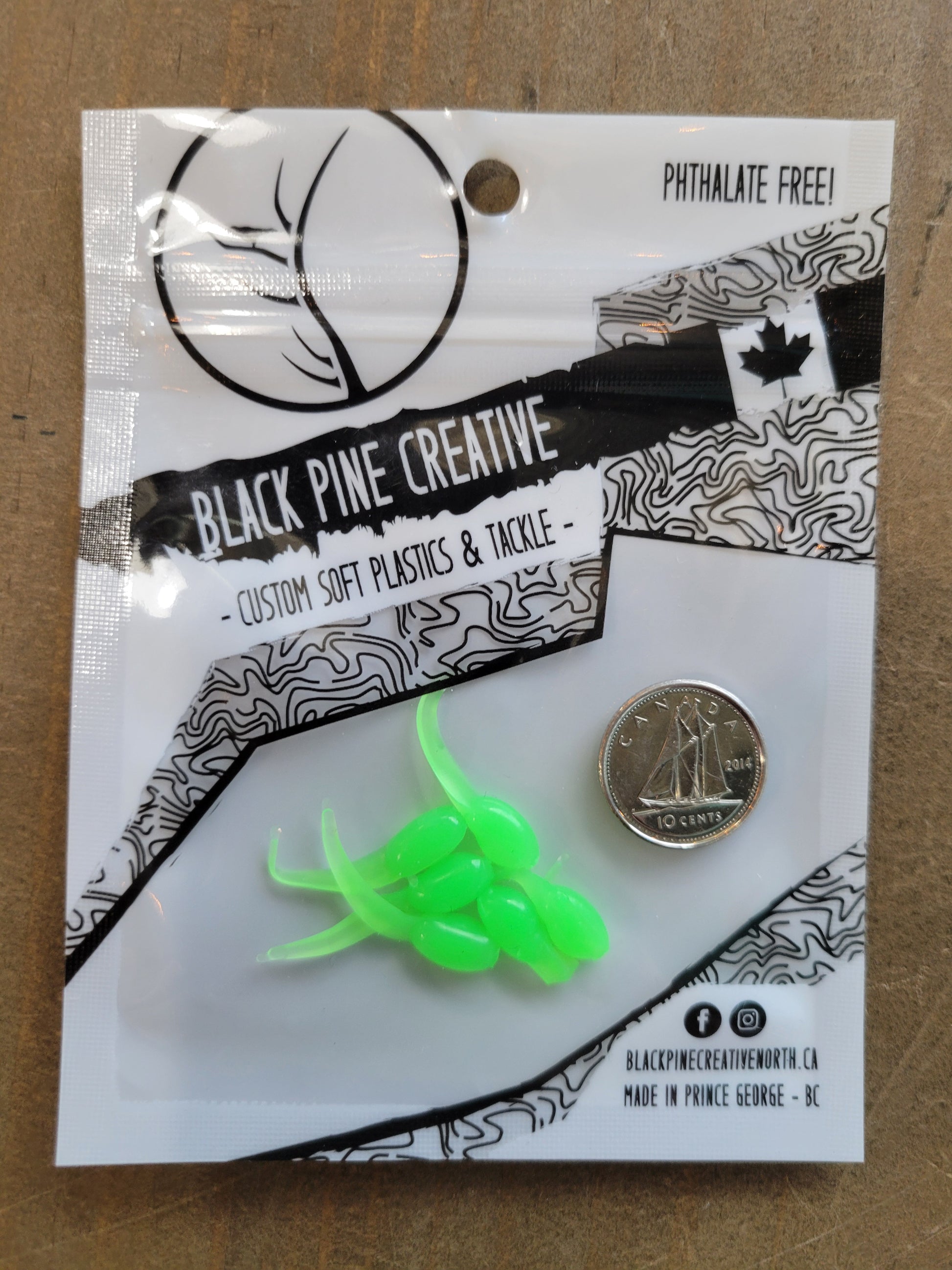 Black Pine Creative 1" MINI Minnow 6/pk - Lime Green