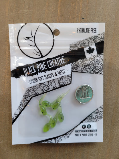 Black Pine Creative 1" MINI Minnow 6/pk - Green w/Flecks