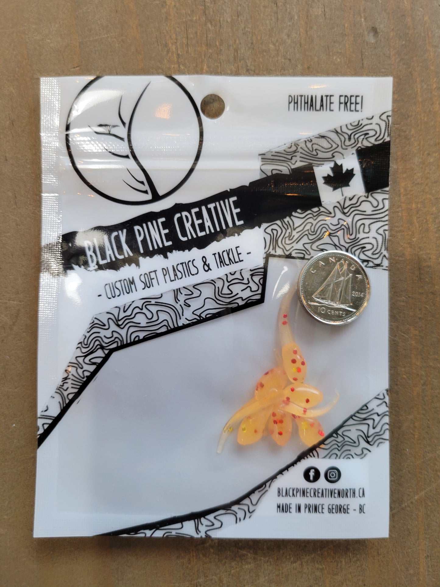 Black Pine Creative 1" MINI Minnow 6/pk - Orange w/Flecks