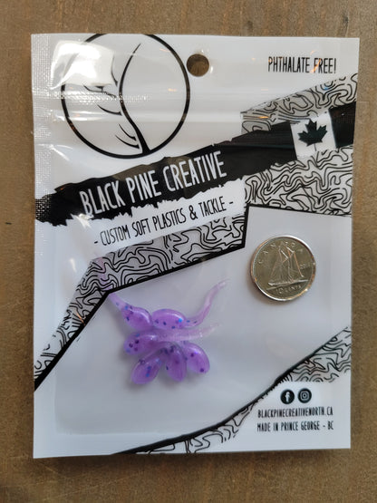 Black Pine Creative 1" MINI Minnow 6/pk - Purple w/Flecks