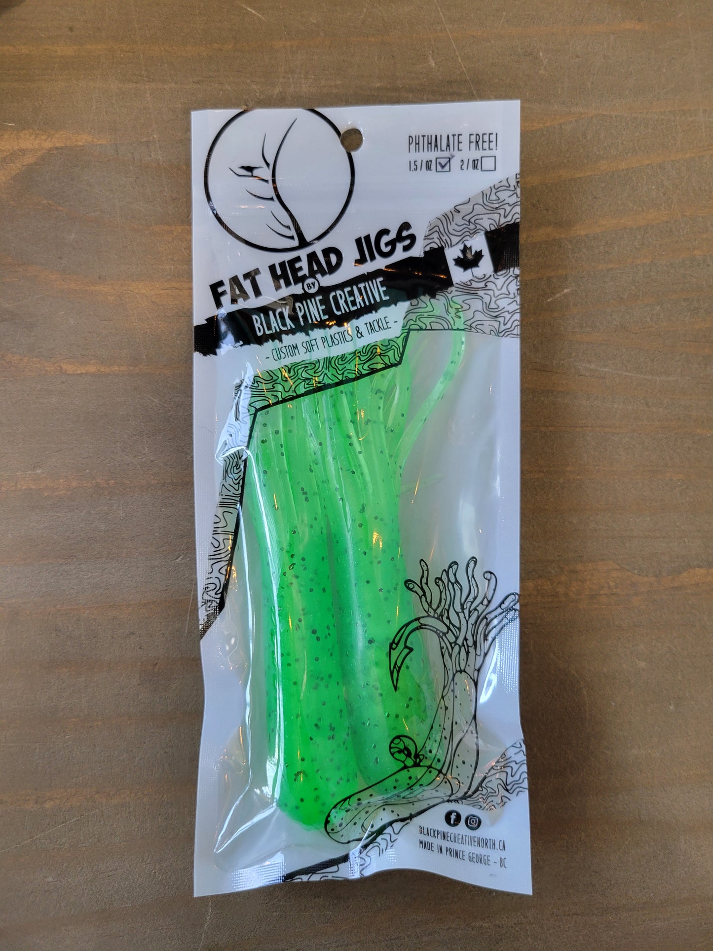 Black Pine Creative 5" Tube Jigs - Green w/Flecks