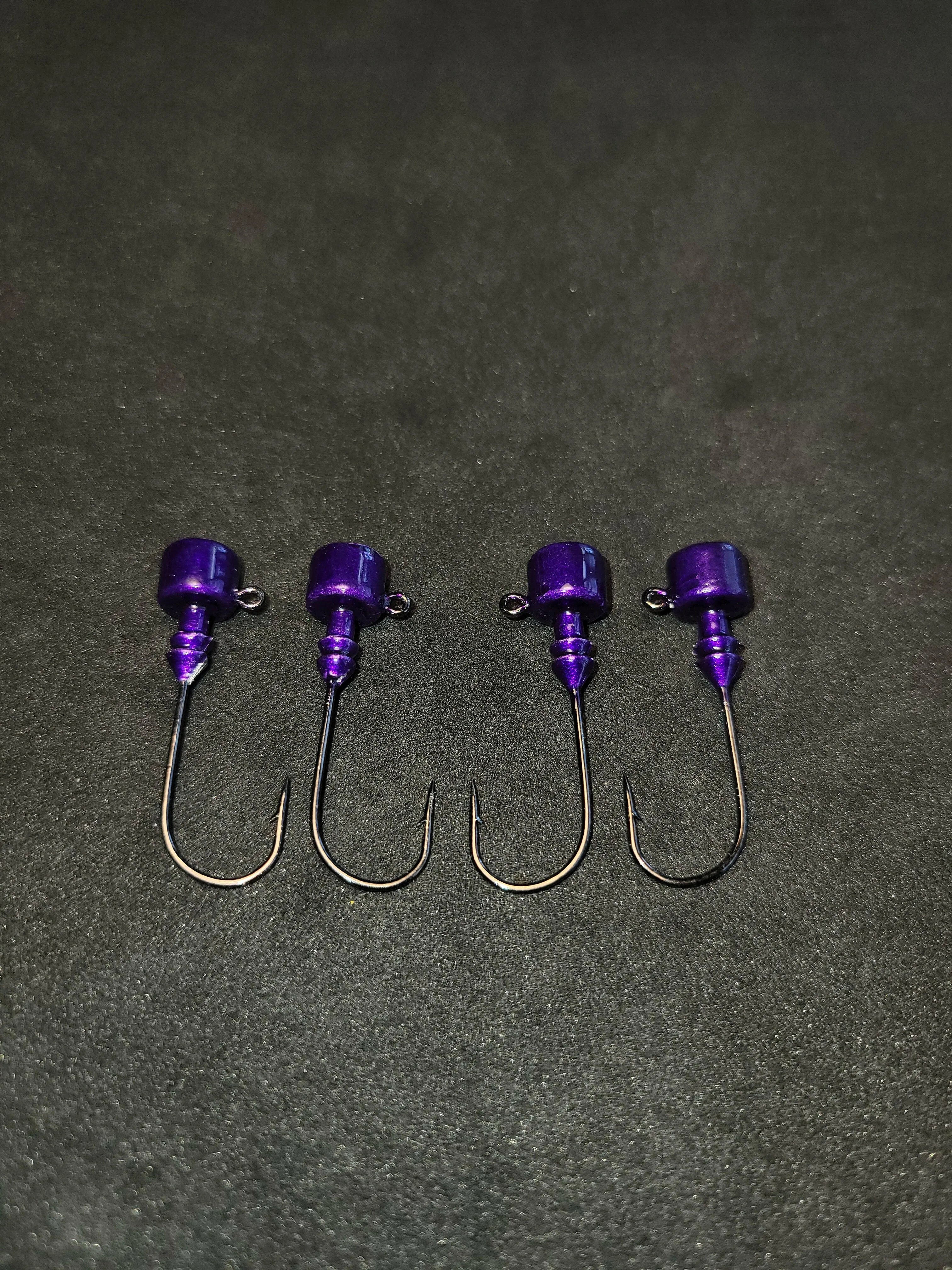 Big Sky 3/16oz Ned Head Jigs 4/pk - Transparent Purple
