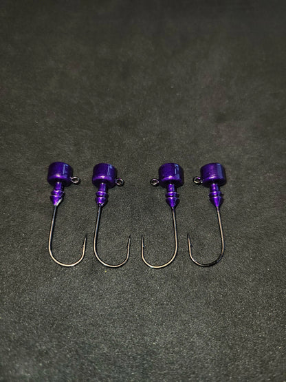 Big Sky 3/16oz Ned Head Jigs 4/pk - Transparent Purple