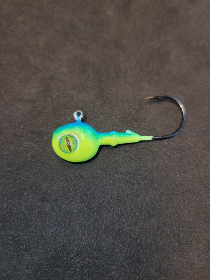 Big Sky 3/8oz Snake Eye Jigs - Blue Top/Lemon Bottom