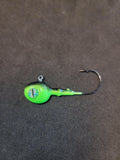 Big Sky 3/8oz Snake Eye Jigs - Black Top/Lime Bottom