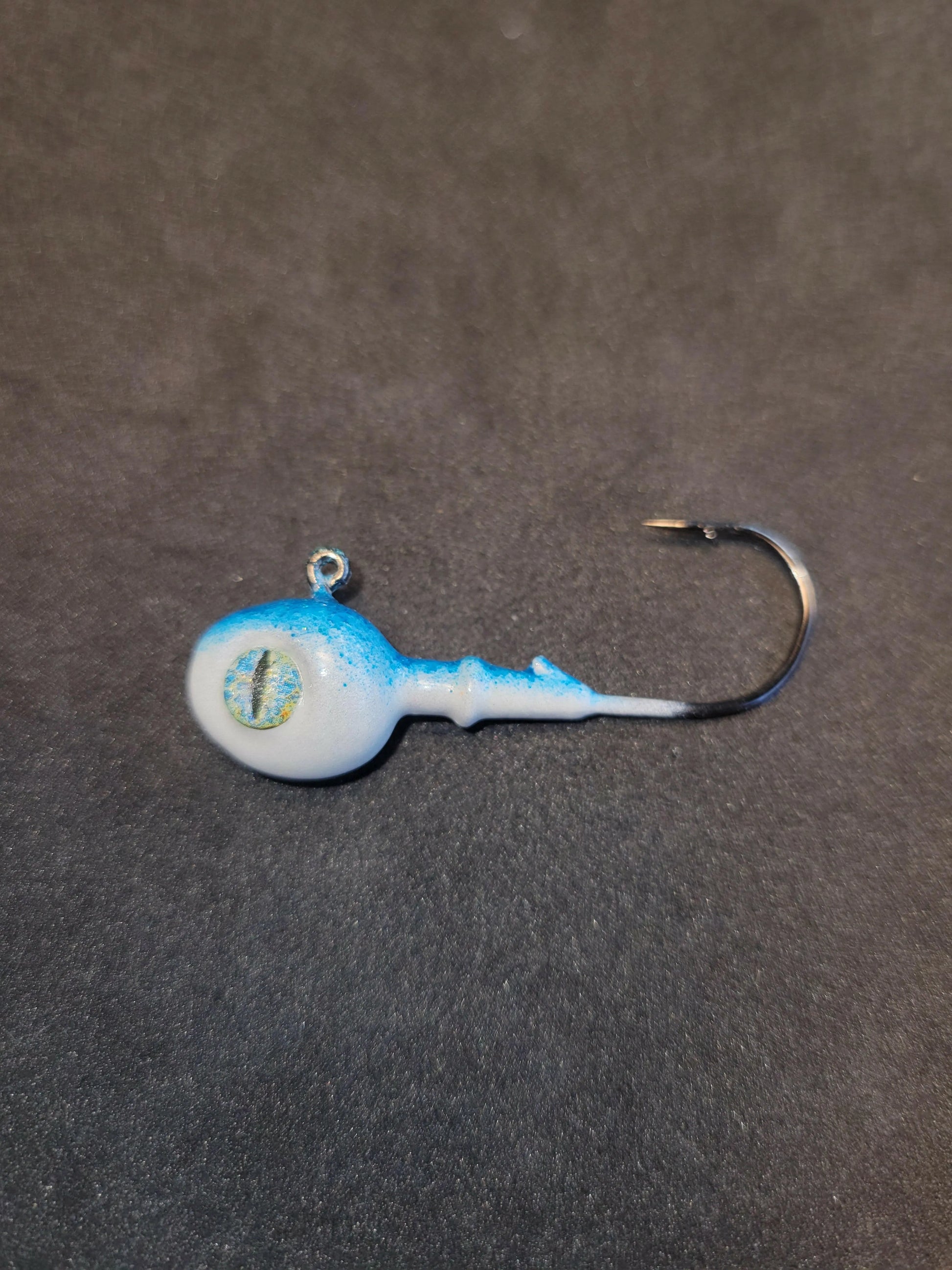 Big Sky 3/8oz Snake Eye Jigs - Blue Sparkle/White Bottom