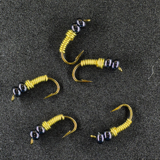 #8 Brass with High Gloss Black Bead