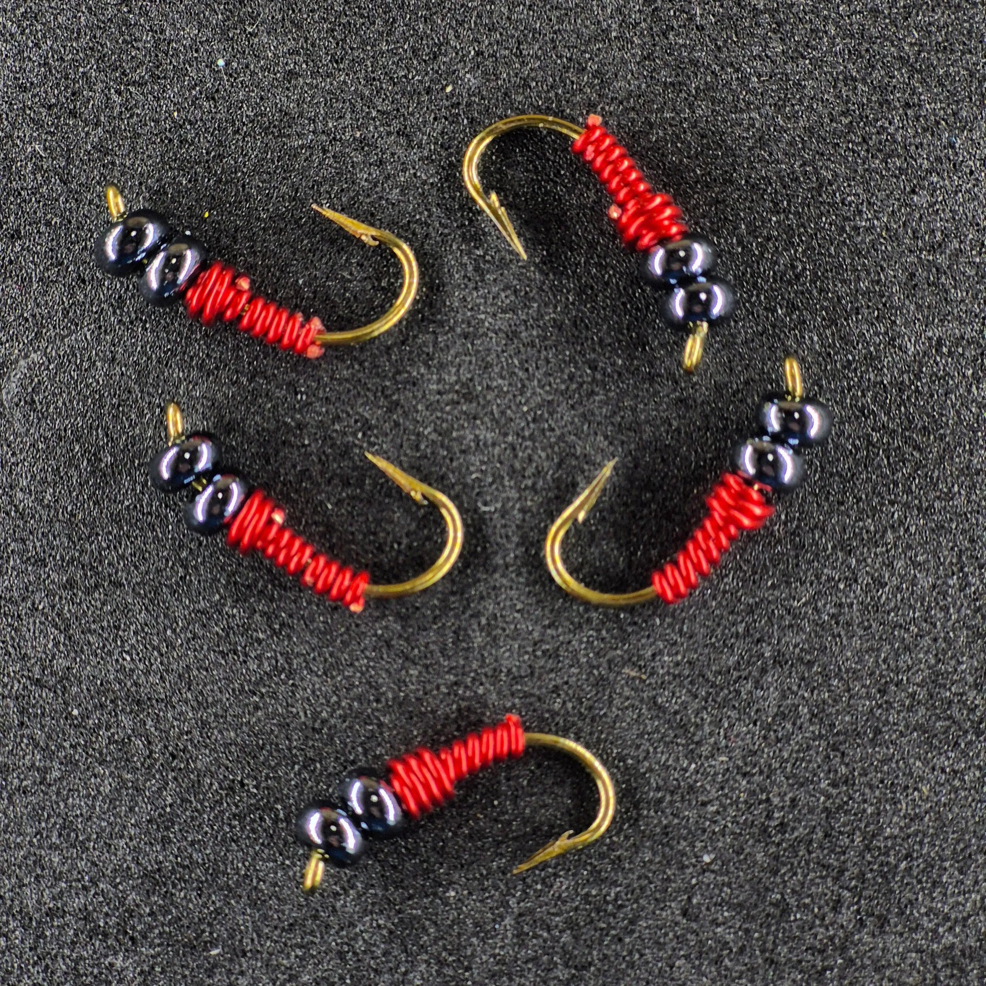 #8 Red with High Gloss Black Bead