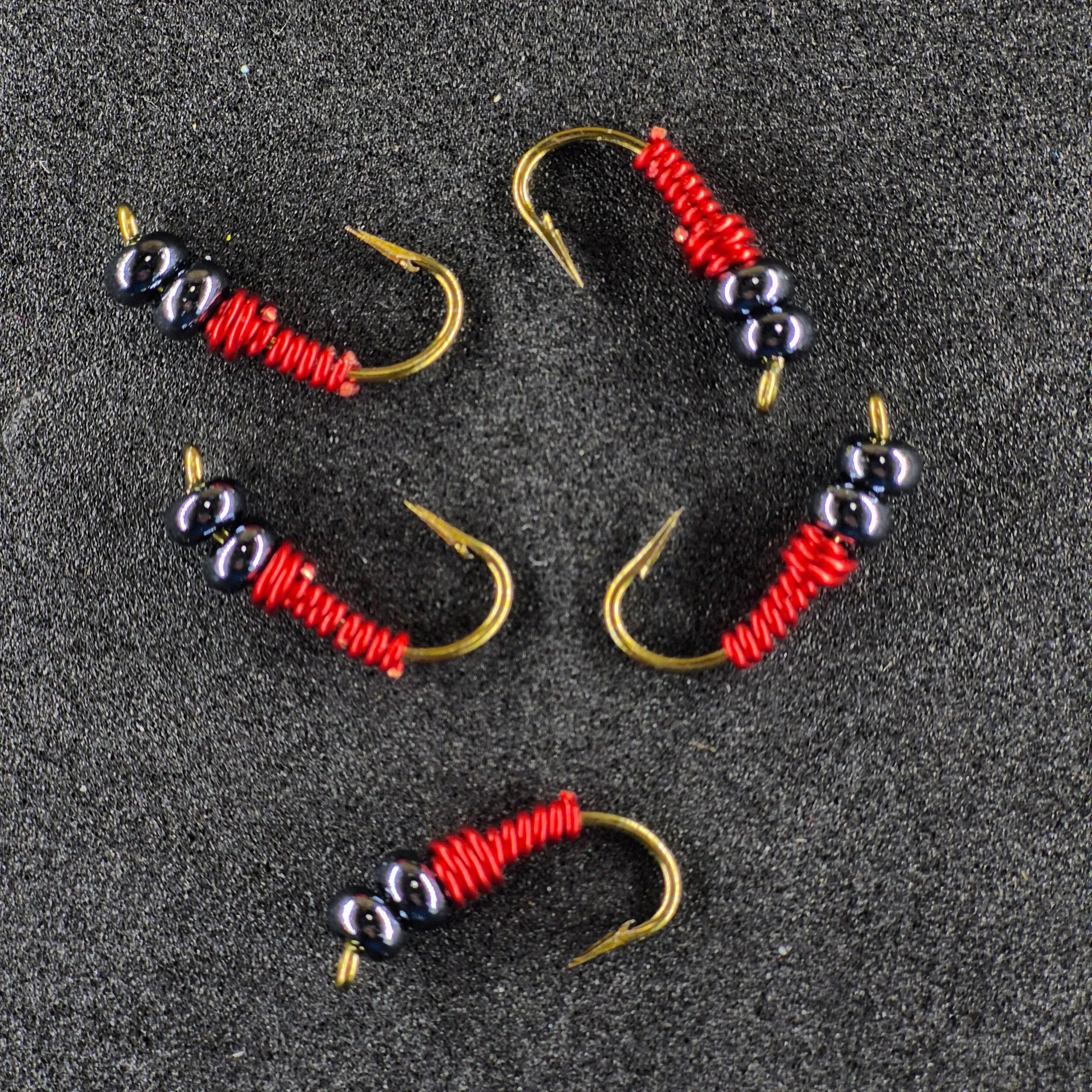 #8 Red with High Gloss Black Bead