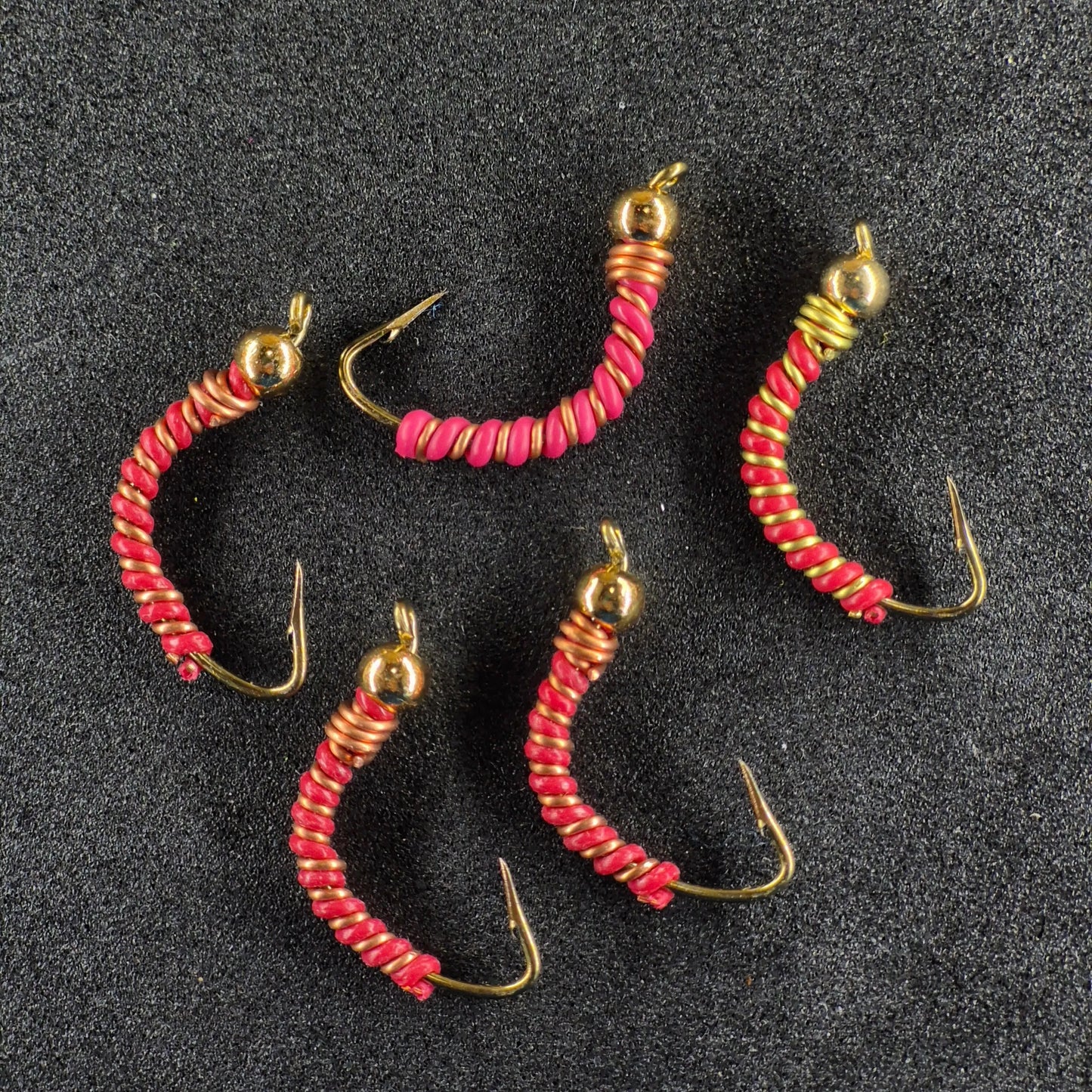 #6 Red with Copper Wrap & Gold Bead Head