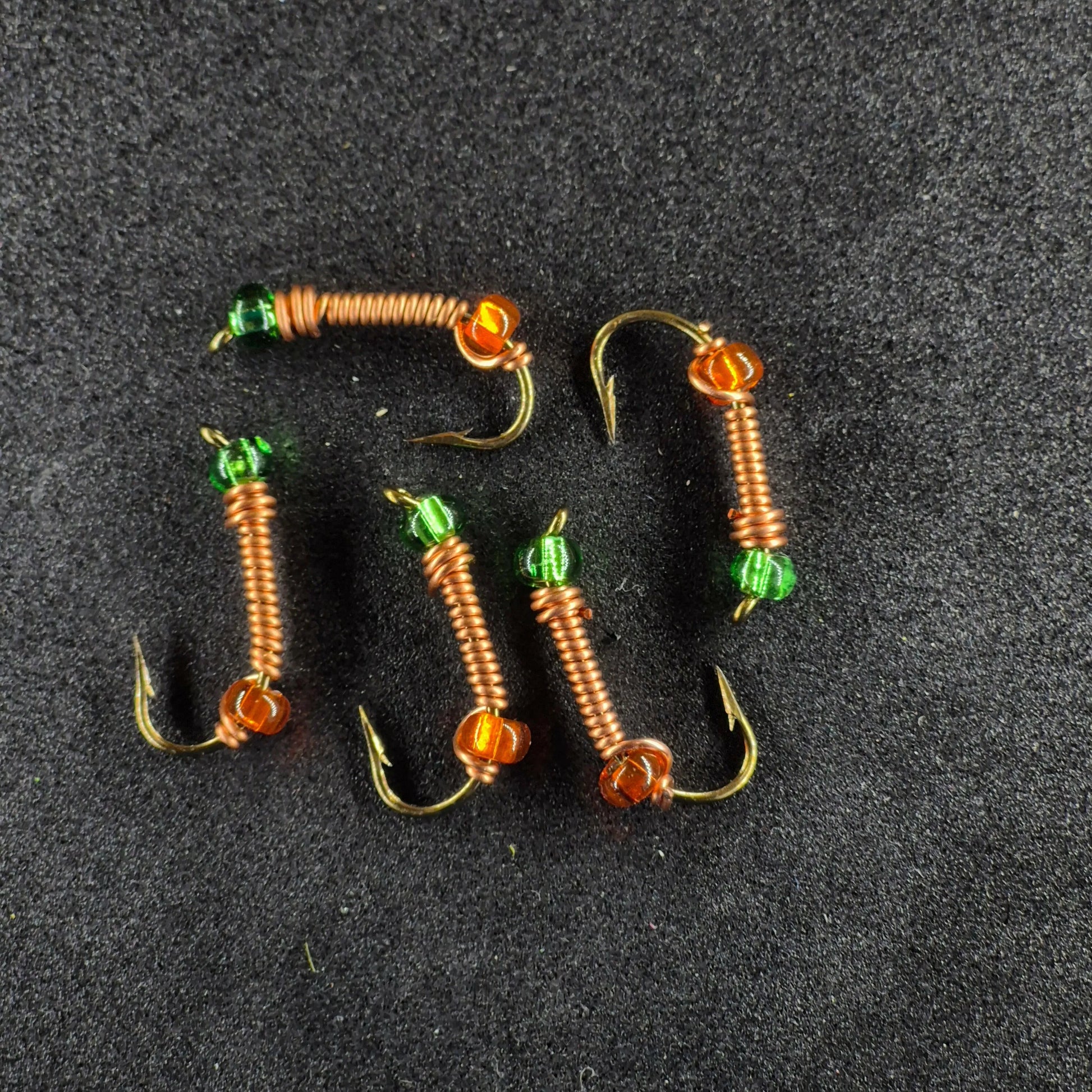 #6 Copper with Green Bead Head & Orange Bead Bottom