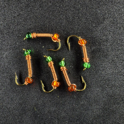 #6 Copper with Green Bead Head & Orange Bead Bottom