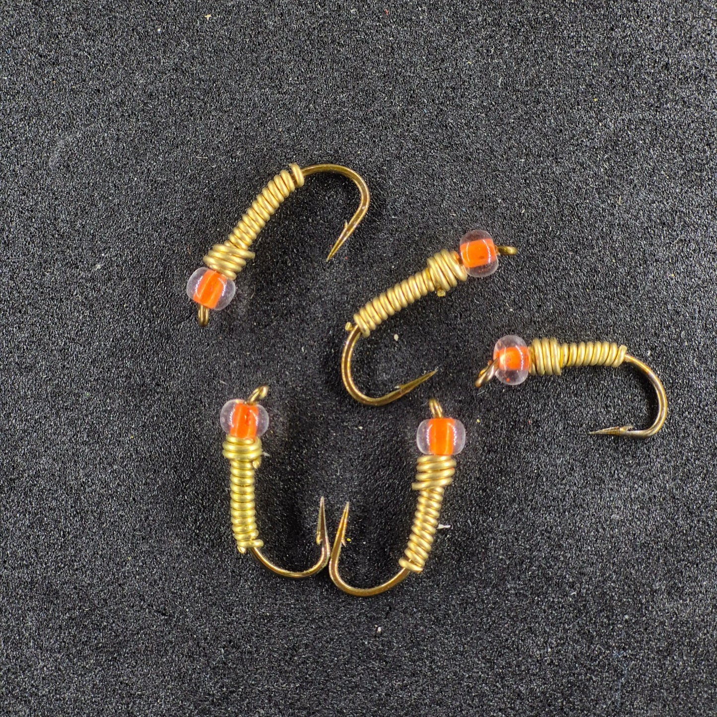 #8 Brass with Clear Orange Bead Head