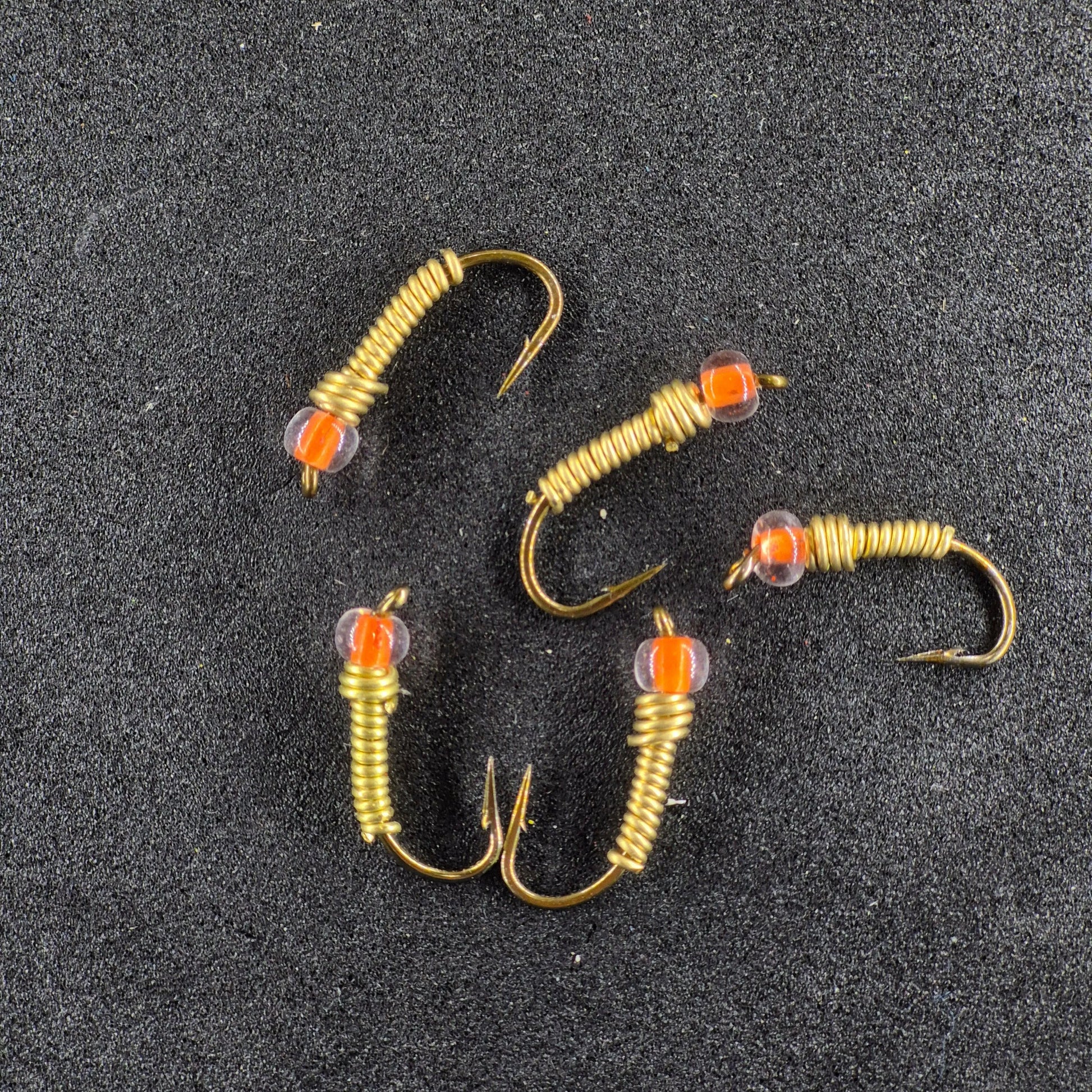 #8 Brass with Clear Orange Bead Head
