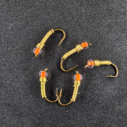 #8 Brass with Clear Orange Bead Head
