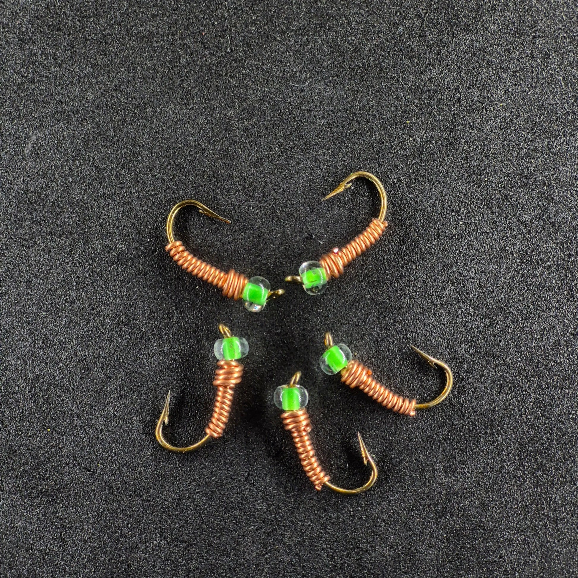 #8 Copper with fluorescent Green Bead Head