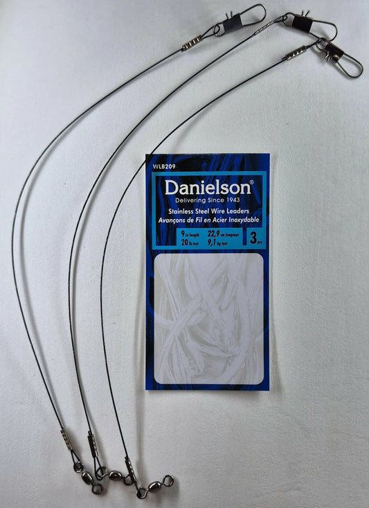 Danielson Wire Leader 20lb Test Black 9"