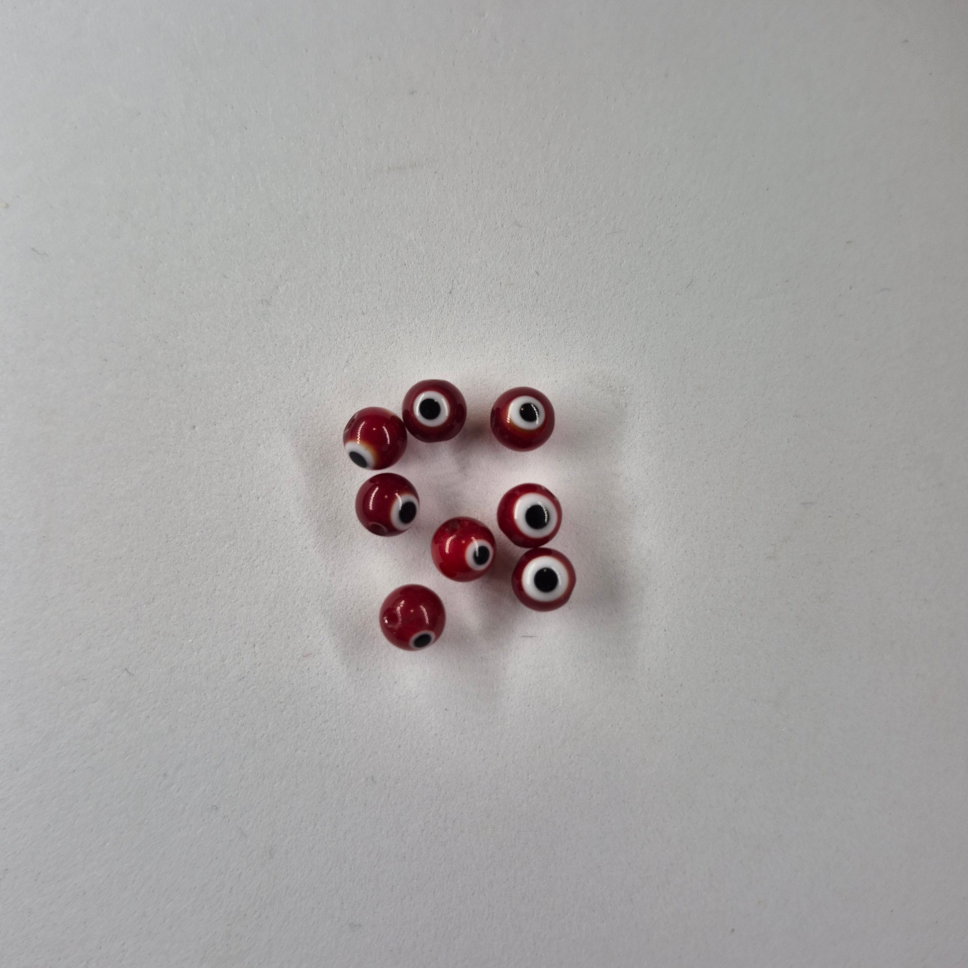 Evil Eye Glass Fishing Beads red #1