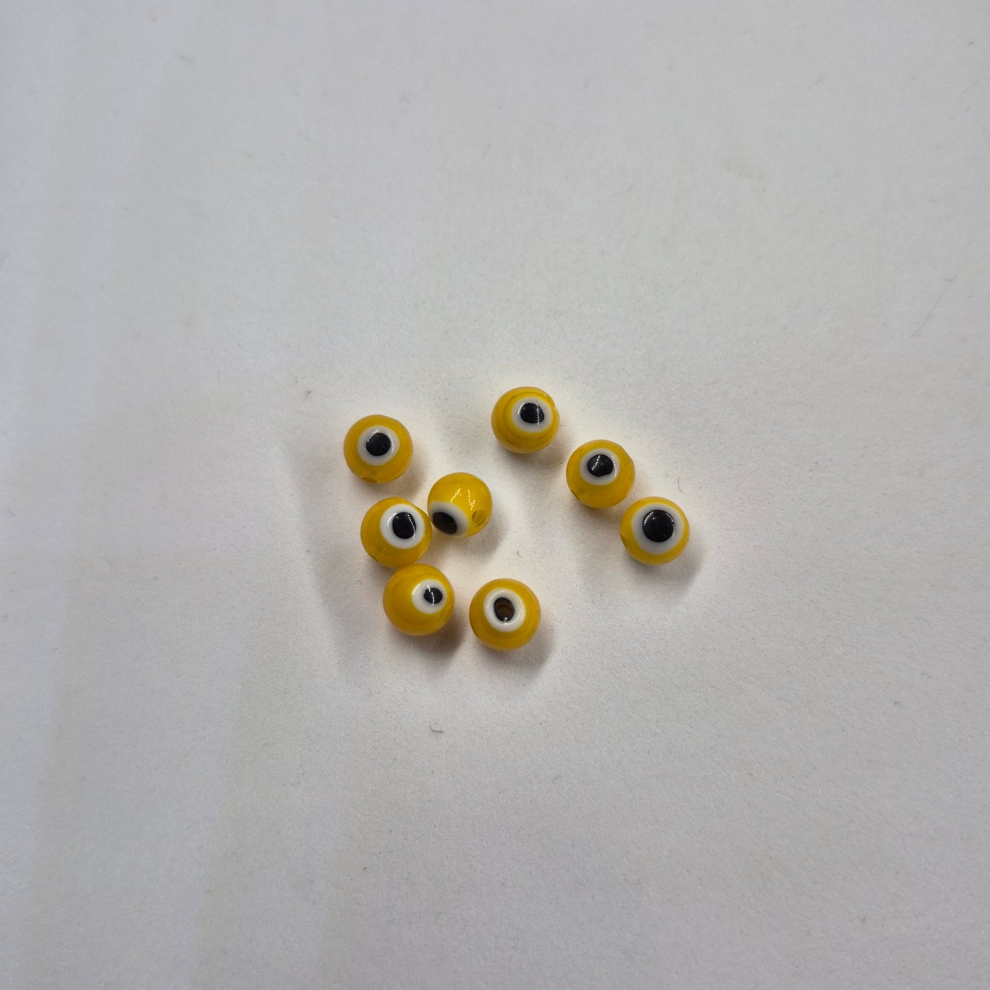 Evil Eye Glass Fishing Beads Yellow #1