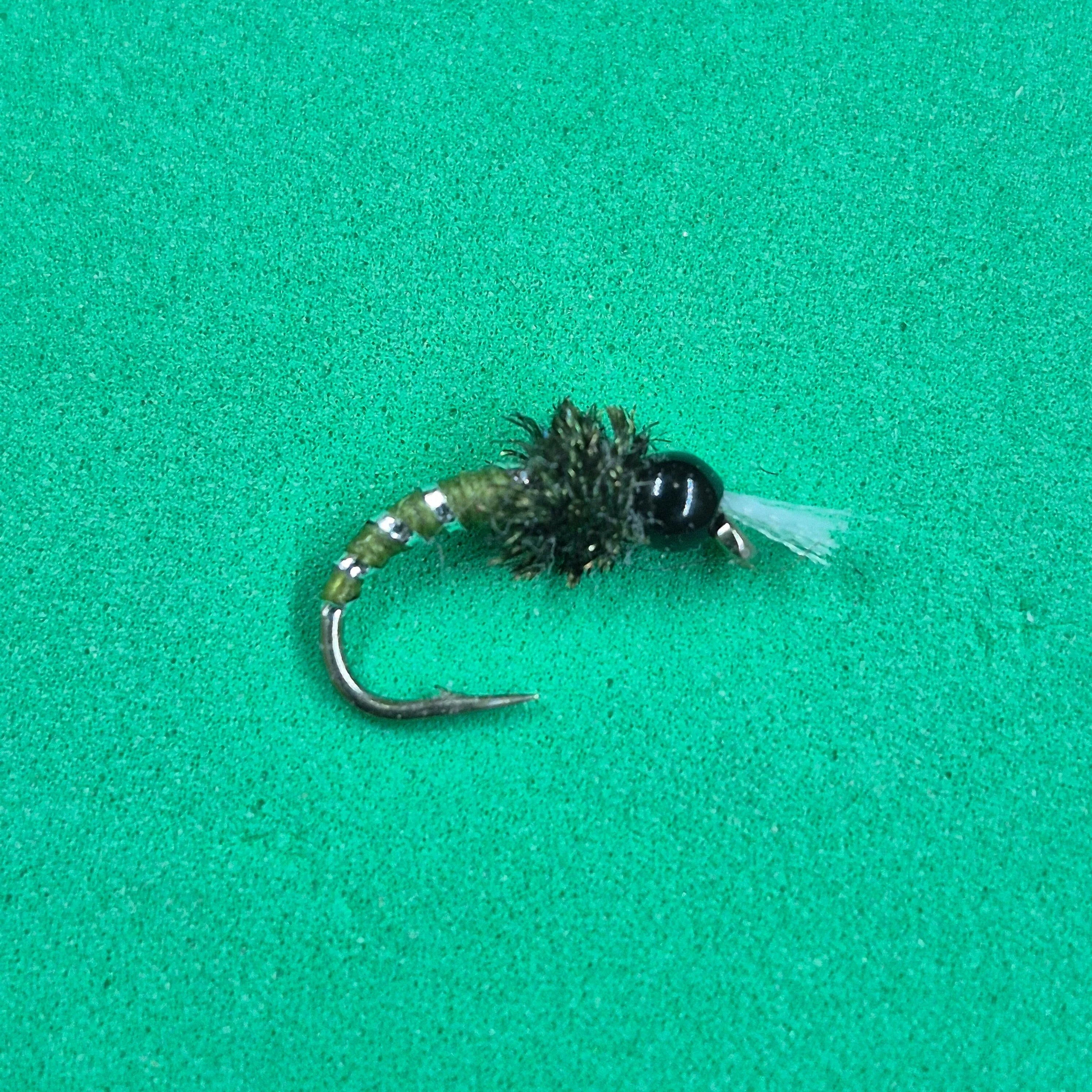 Black Bead Olive Silver Rib Chironomid
