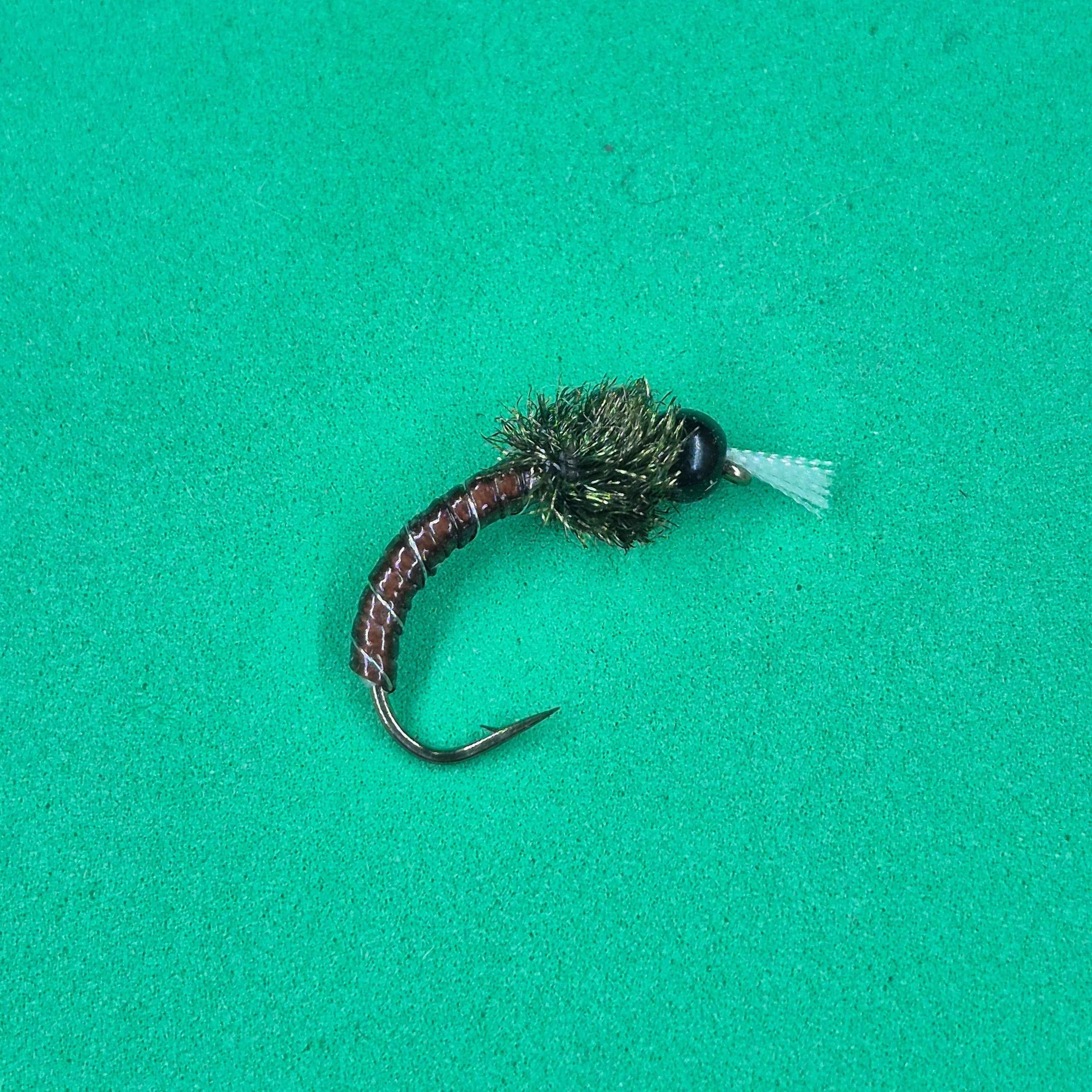 Black Bead Brown Silver Rib Chironomid