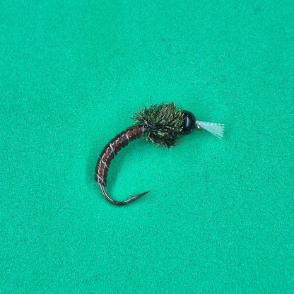Black Bead Brown Silver Rib Chironomid