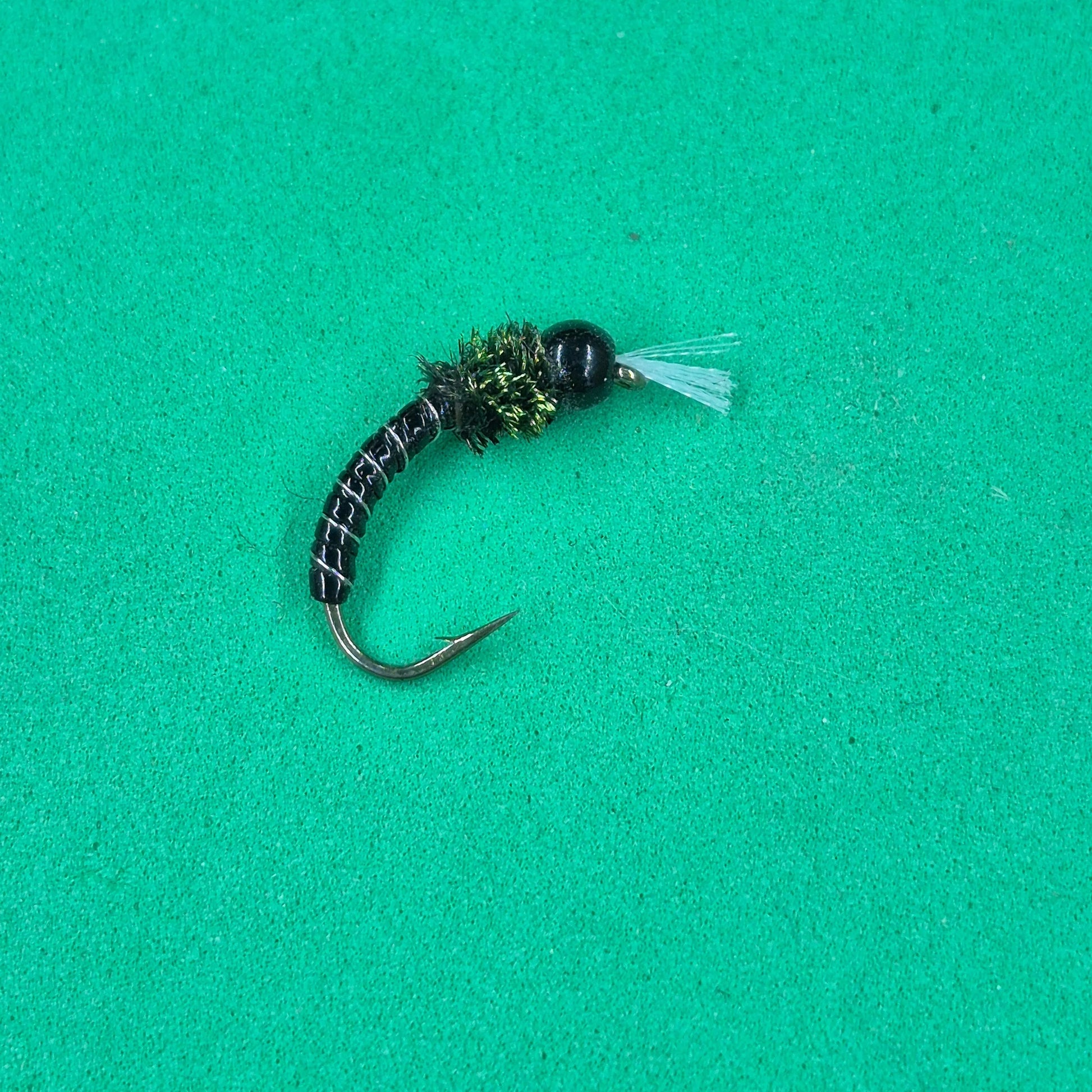 Black Bead, Black Silver Rib Chironomid
