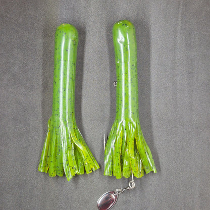 Hitch & Fish 5" & 6" Glow Laker Tube Jigs Tadpole Green