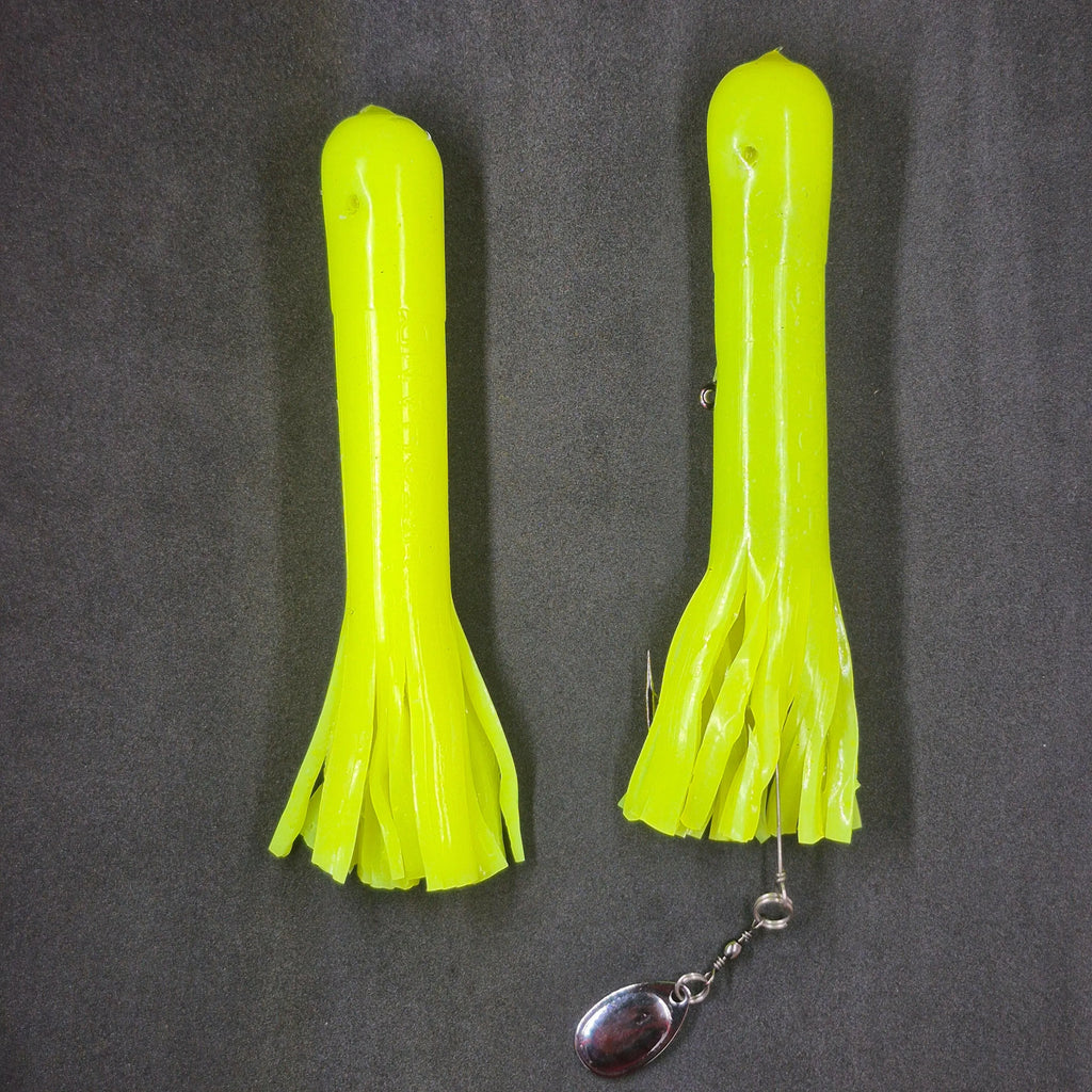 Hitch & Fish 5" &  6" Glow Laker Tube Jigs Chartreuse