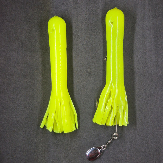 Hitch & Fish 5" &  6" Glow Laker Tube Jigs Chartreuse