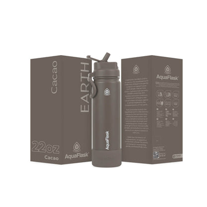 AquaFlask Earth Collection 22oz Stainless Steel Water Bottle – Insulated, Hot 12hrs Cold 24hrs