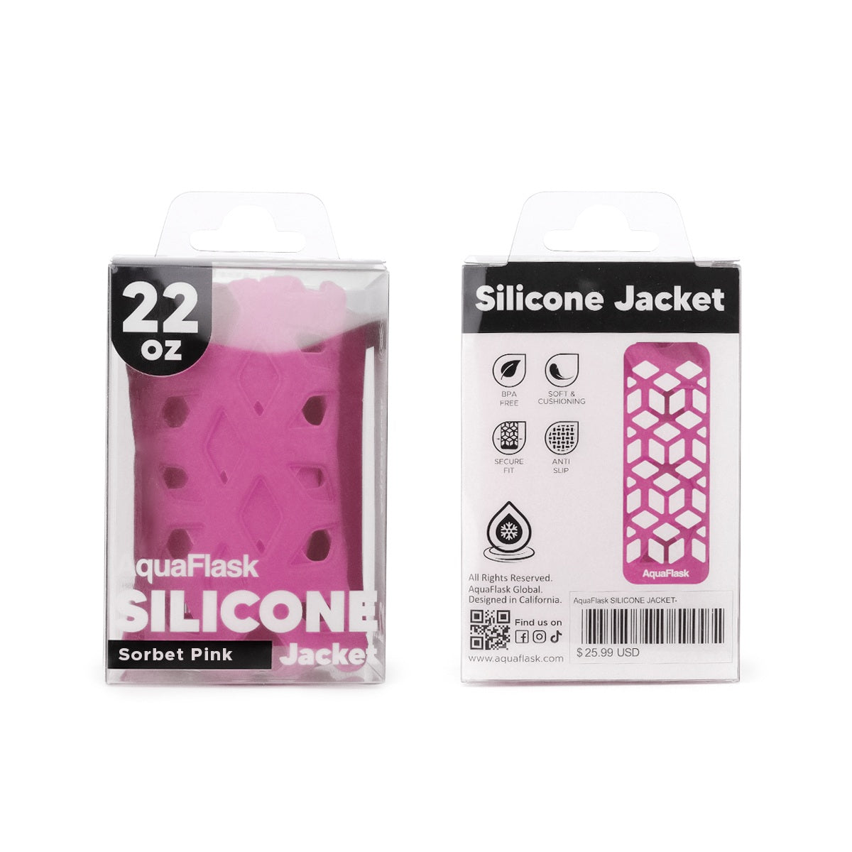 AquaFlask 22oz Silicone Sleeve – Durable, Non-Slip & Shock-Absorbing Bottle Cover