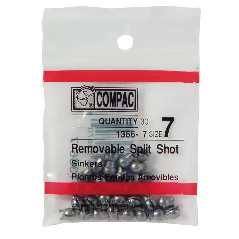 COMPAC Removable Split Shot Sinkers in pack