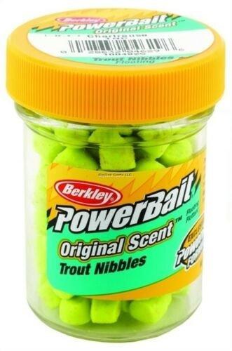 Berkley Power Bait Trout Nibbles Chartreuse 2oz Jar