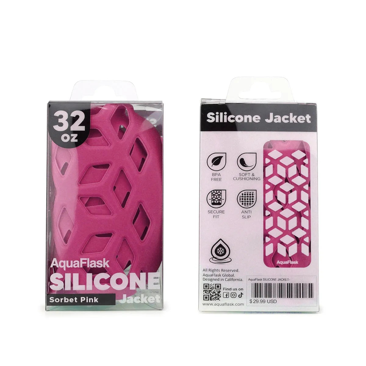 AquaFlask 32oz Silicone Sleeve – Durable, Non-Slip & Shock-Absorbing Bottle Cover