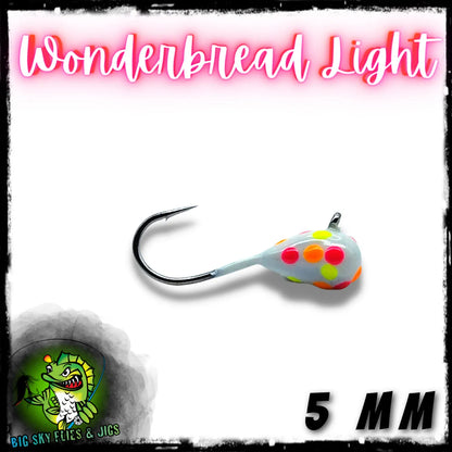 Big Sky 5mm (1/16oz) Tungsten Jigs 2pk Wonderbread Light