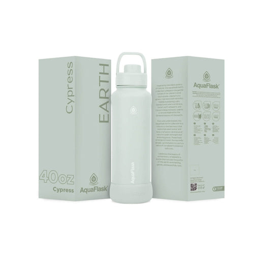 AquaFlask Earth Collection 40oz Insulated Stainless Steel Water Bottle – Hot & Cold, Leak-Proof, Reusable