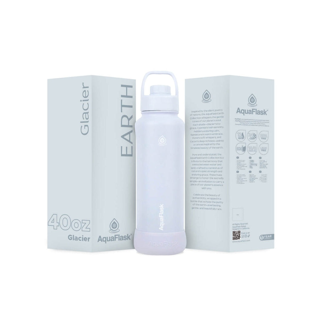 AquaFlask Earth Collection 40oz Insulated Stainless Steel Water Bottle – Hot & Cold, Leak-Proof, Reusable