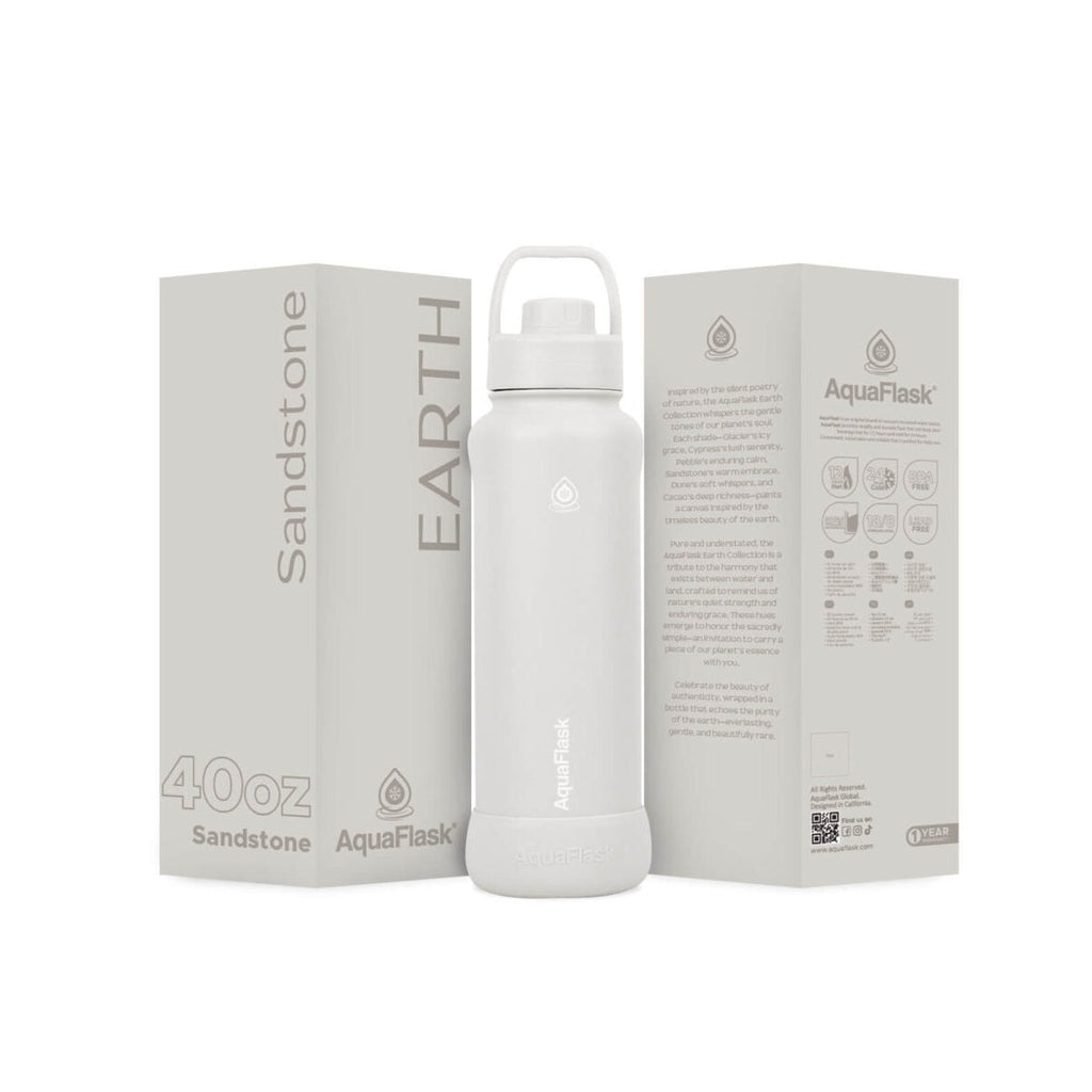 AquaFlask Earth Collection 40oz Insulated Stainless Steel Water Bottle – Hot & Cold, Leak-Proof, Reusable