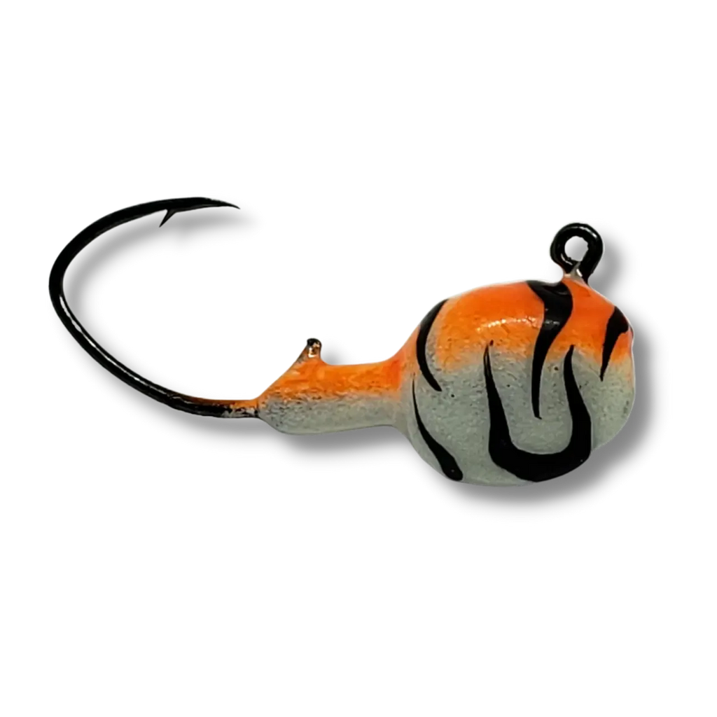 Big Sky Deluxe Walleye Jigs 1/4oz 4pk Orange Tiger