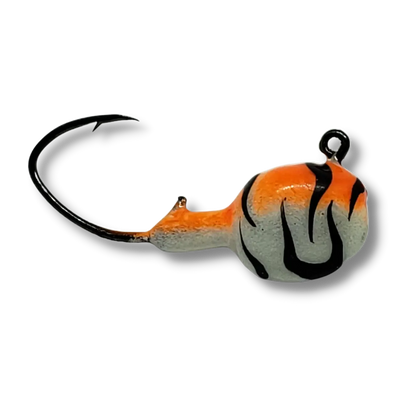 Big Sky Deluxe Walleye Jigs 1/4oz 4pk Orange Tiger