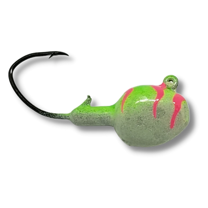 Big Sky Deluxe Walleye Jigs 1/4oz 4pk Lime Tiger