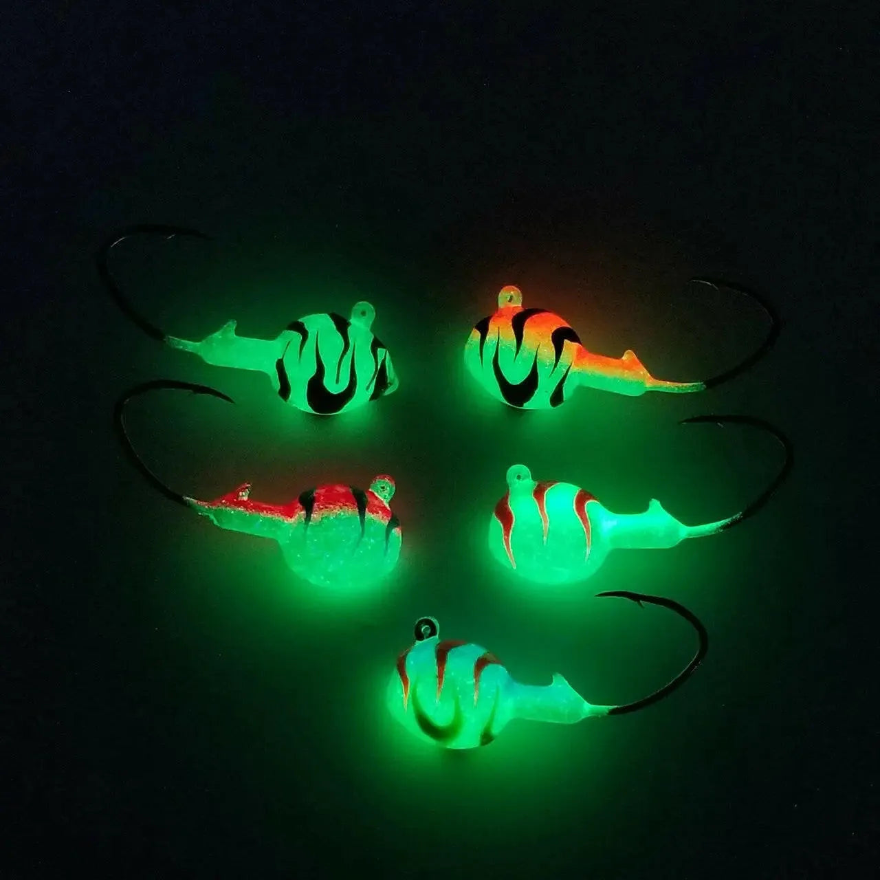 Big Sky Deluxe Walleye Jigs 1/4oz 4pk all colors glowing