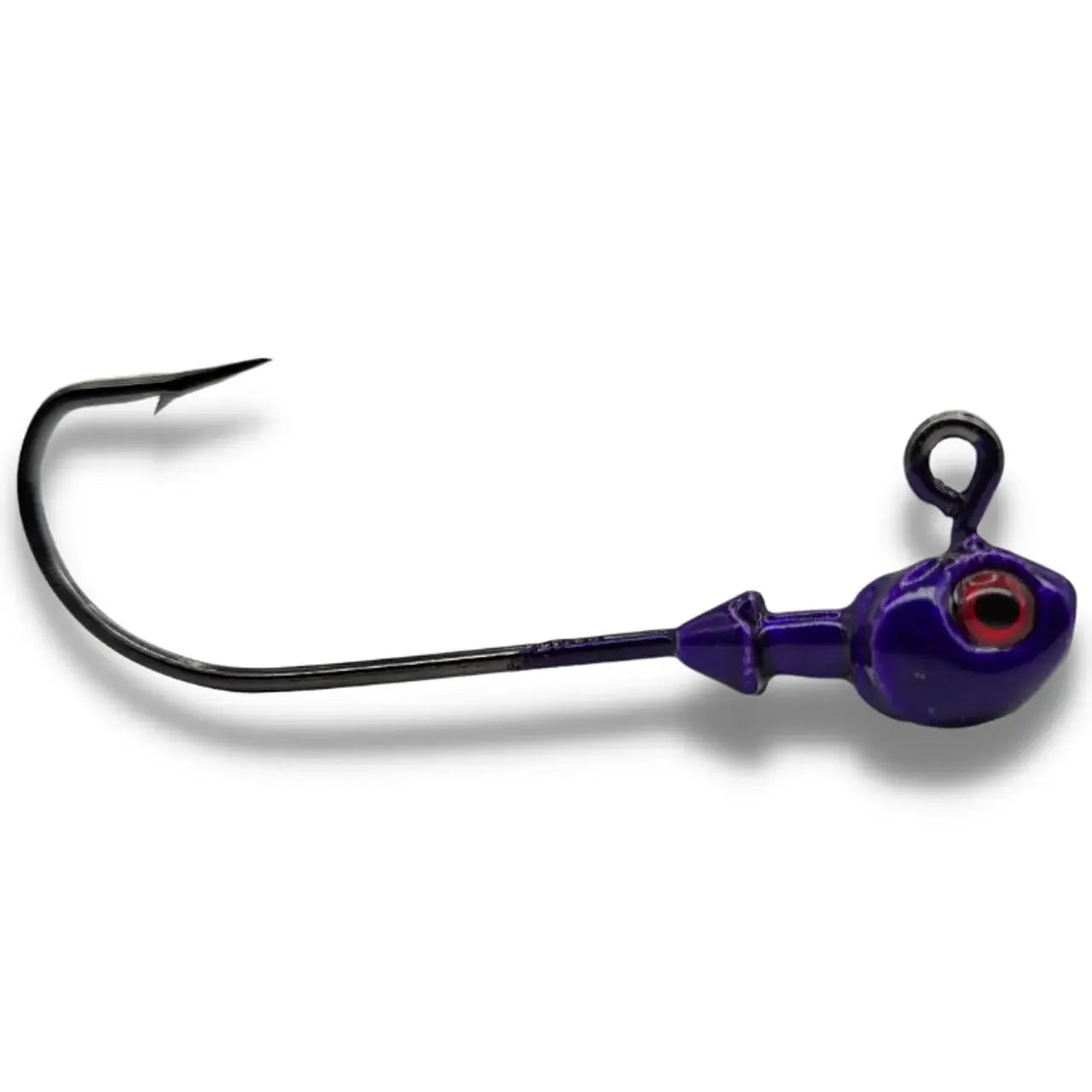 Big Sky Poison Head 1/4oz long shank Jigs 2pk Purple w/Red Eye